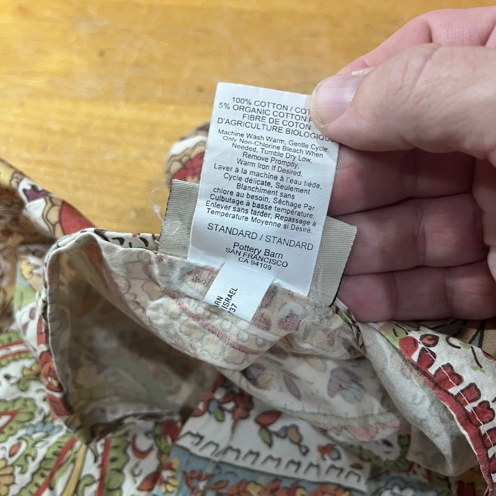 Pottery Barn Harper Paisley Full Queen Duvet Cover & 2 Shams Red Blue Gold Vtg